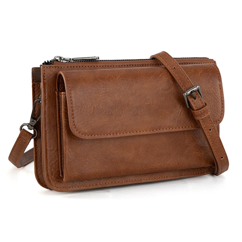 Wholesale Retro solid color cow pattern shoulder bag messenger bag